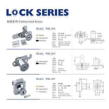 10-225mm Holzmöbel Cam Lock Schlüssel wie Schrankschloss WB103-25